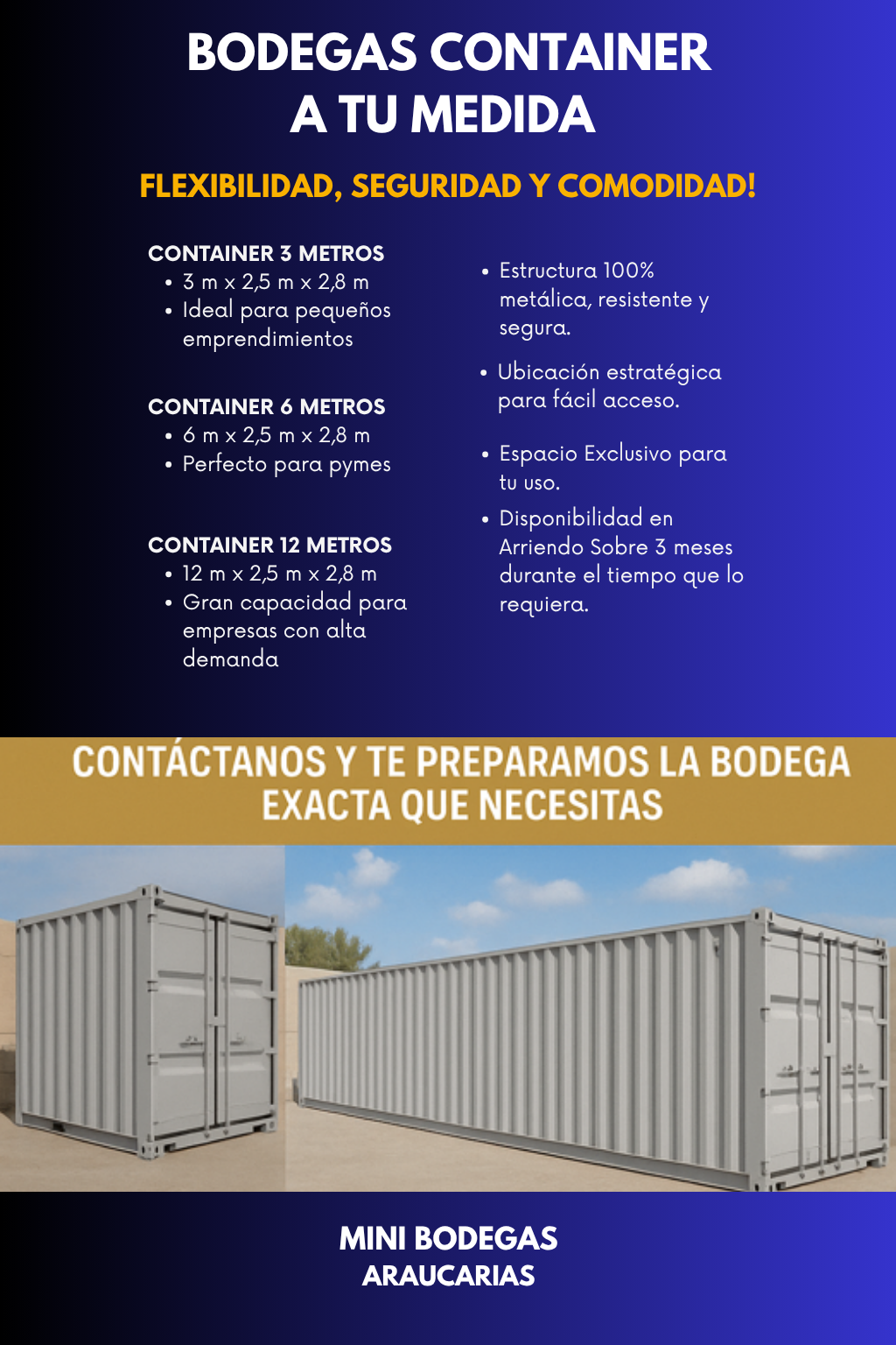 Bodegas 3 mese container a tu medida